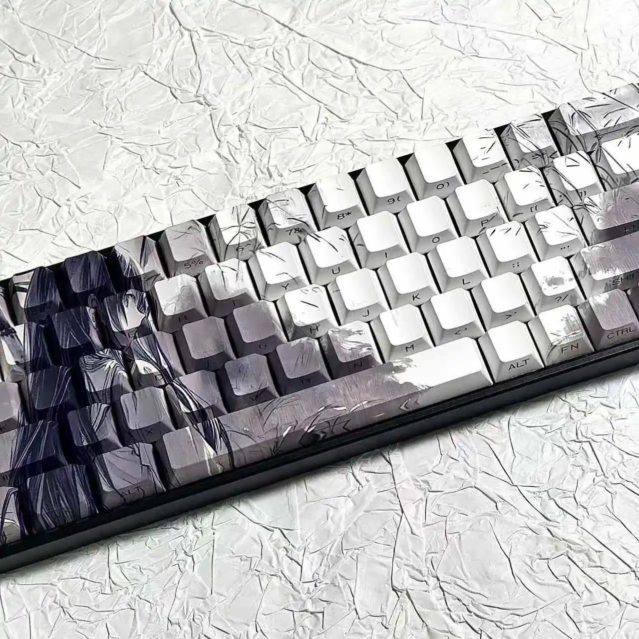 الخيزران المطر 2.0 كيكابس أنيمي مفتاح كاب PBT الكرز الشخصي مخصص Keycap لوحة المفاتيح الميكانيكية Made68 Mad68 Wooting 60