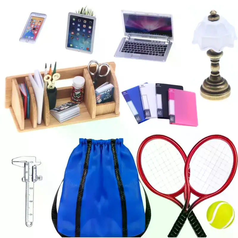 1 conjunto casa de bonecas em miniatura desktop estante papelaria rack casa modelo para casa boneca decoração crianças fingir jogar brinquedos presente