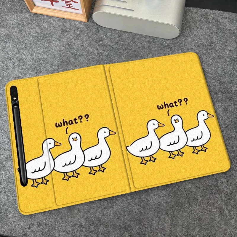 

Cartoon Art Duck Popular For Samsung Galaxy Tab S10 S9 S8 S7 FE Lite Soft Flexible Support Tablet Case Gift