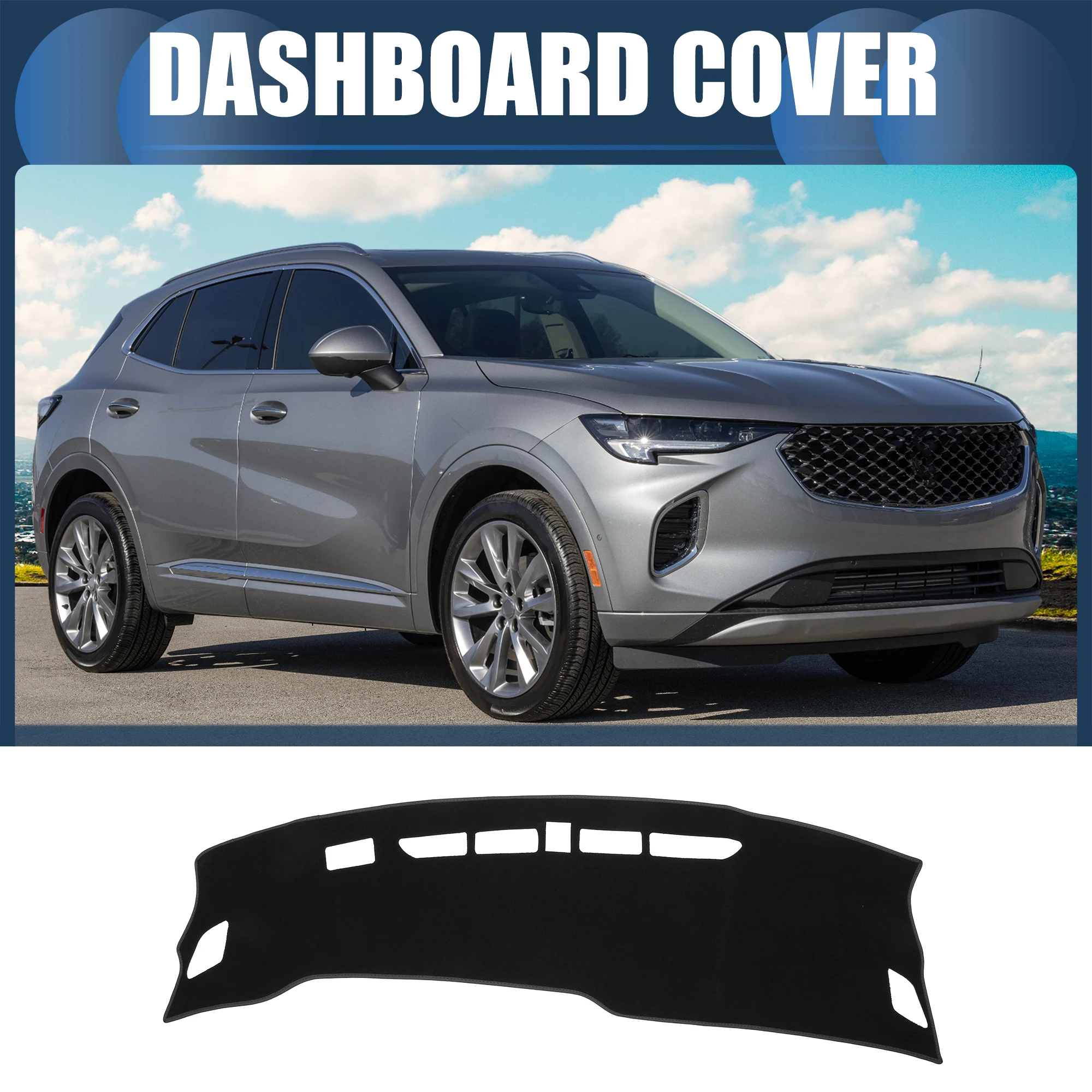 

UXCELL Dashboard Dash Cover Mat for Buick Verano 2022-2023 Sun Protector Pad Black