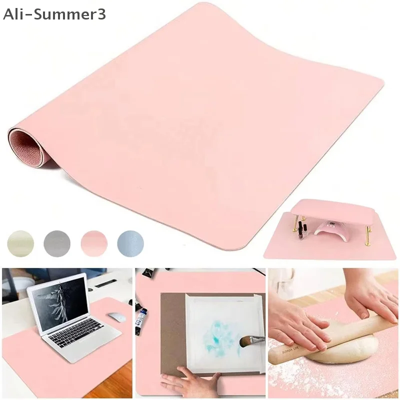 แผ่นรองทำเล็บแบบพับได้ หนัง PU แผ่นรองโต๊ะสตูดิโอ แผ่นรองแขนทำเล็บ กันน้ำ แผ่นรองมือ ป้องกันรอยขีดข่วน ทำความสะอาดง่าย