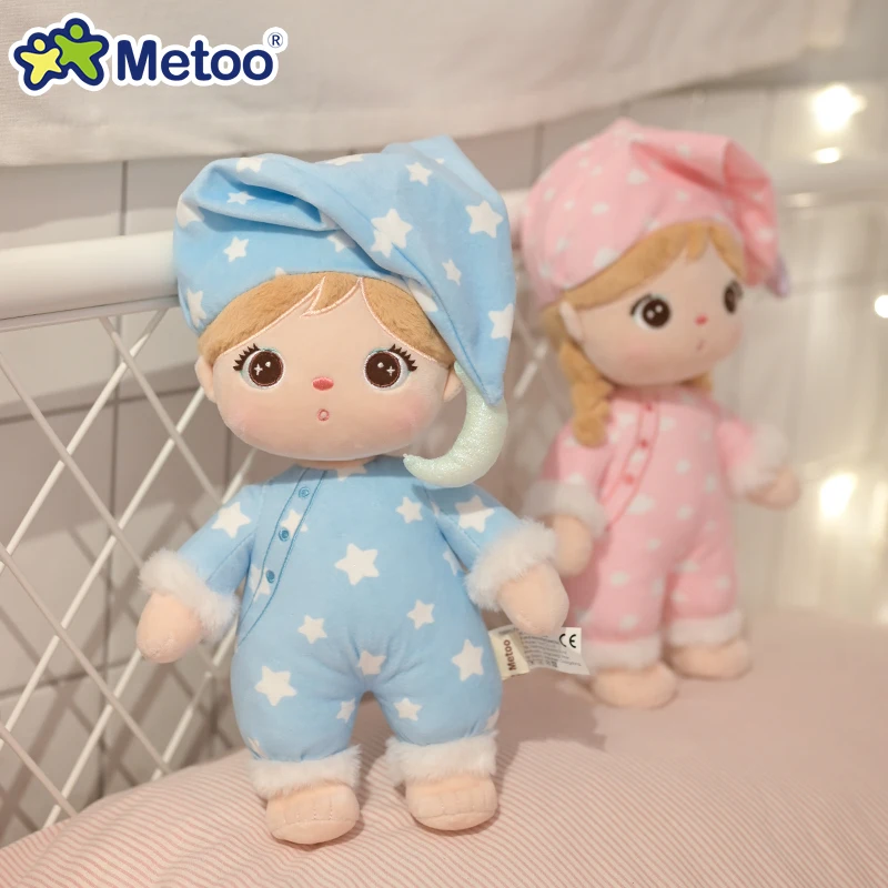 Metoo Doll Original New Boy Plush Doll Girl Cute Plush Figure Toys Soft Kid Toys For Children Pretty Skirt Doll Metoo Girll Gift