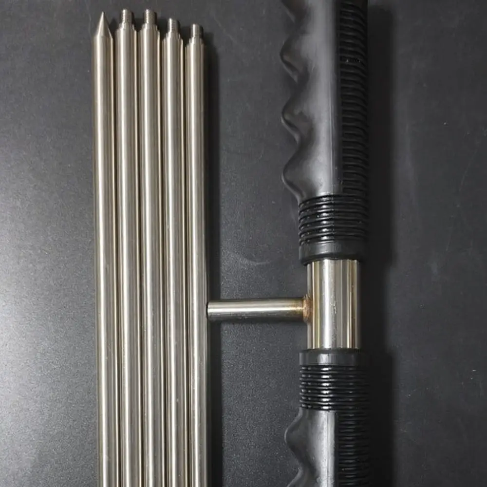 Stainless Steel Soil Sampler Probe Rod Adjustable Telescopic Ground Tool With T Handle For Garden Lawn Soil Analysis