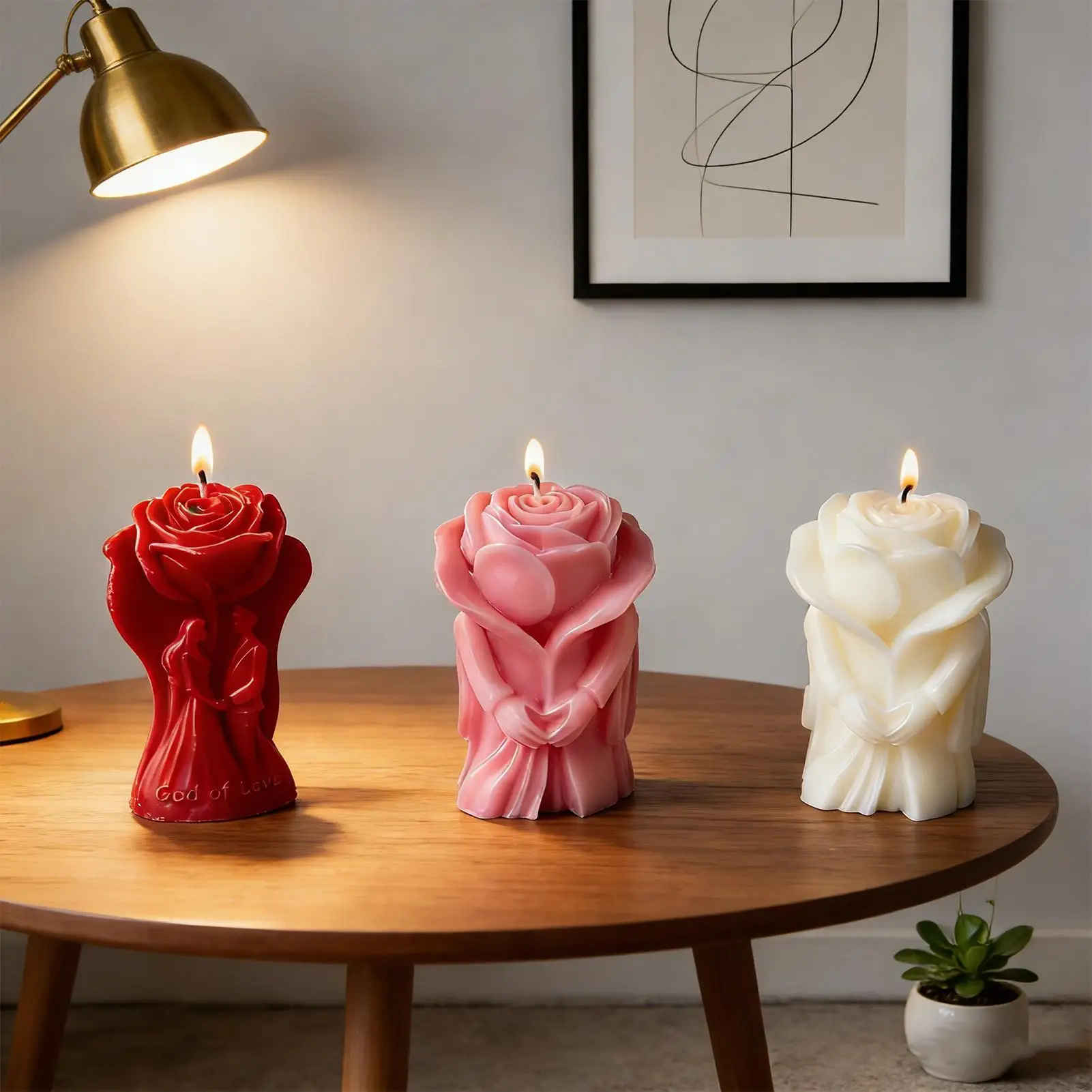 Valentines Candles Natural Romantic Home Decor Rose Candles Valentines Day Decorations For Home Decor Holiday Girlfriend Wife