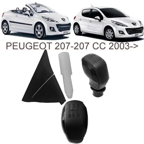 GEAR KNOB (SPORTS TYPE-BLACK) + GEAR SLEEVE BELLOWS PEUGEOT 207 2003- 361290636