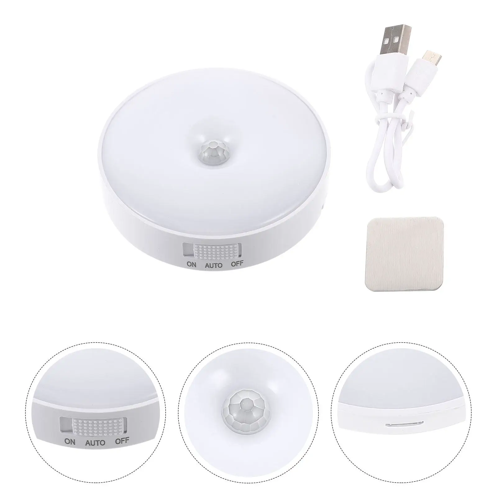 

1Pcs Body Sensing Night Light ABS Material Sensor Lamp Removable Magnetic Suction Wall Lamp Warm Sleep Reading