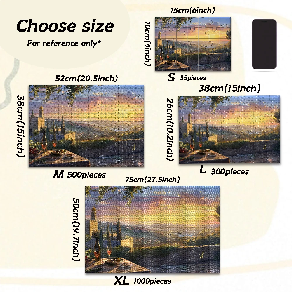 35/300/500/1000pcs nice castle Custom Photo Personalized Poster Personalised Decompression Puzzles Jigsaw puzzle