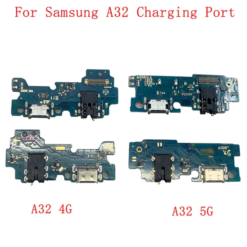 USB 충전 포트 보드 커넥터 플렉스 케이블, 삼성 A32 4G A325 A32 5G A326 수리 부품