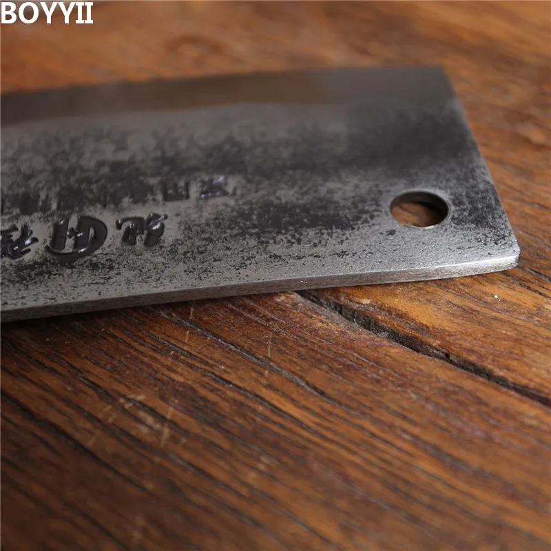 Handgefertigtes geschmiedetes Küchenmesser, chinesisches Kochmesser, Hartkohlenstoff, serbischer Koch, traditionelles Metzgerbeil, Schneidemesser, Kochwerkzeug – Detail 3