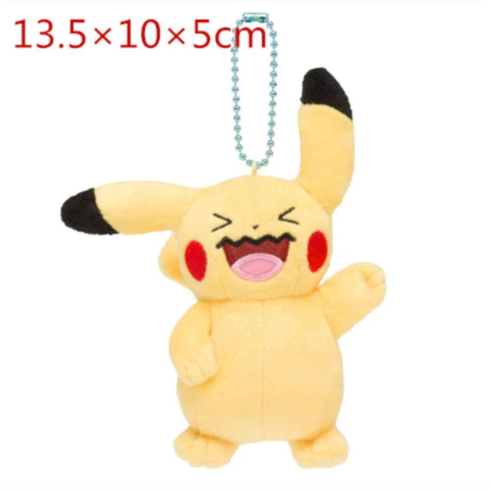 10 Stks/partij Pokemon Pluche Gevulde Hanger Cartoon Eevee Pikachu Wobbuffet Combee Sleutelhanger Sleutelhanger Voor Kids Kinderen Gift