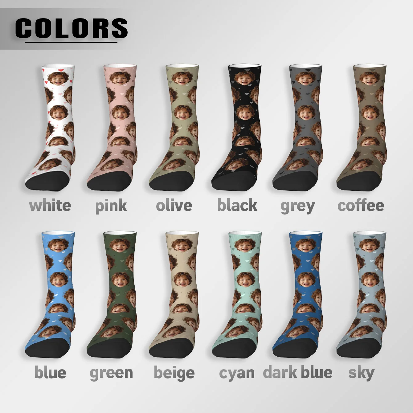 Kaus kaki berbentuk wajah yang dapat disesuaikan Kaus kaki unisex yang dapat disesuaikan Kaus kaki bergambar yang dipersonalisasi Kaus kaki foto Kaus kaki yang dapat disesuaikan sebagai hadiah