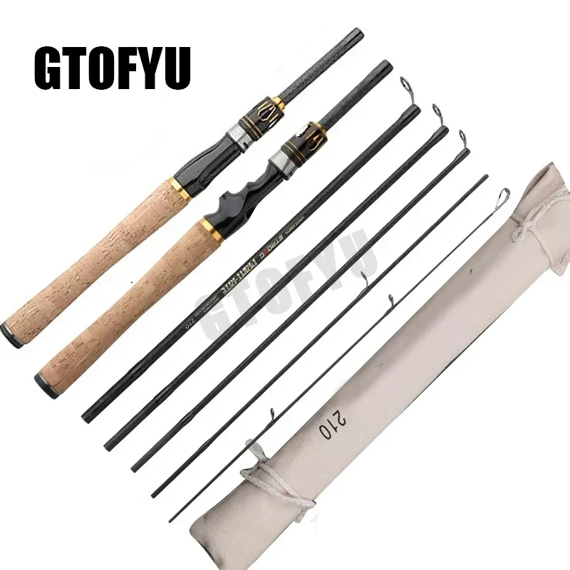 

2.1m 2.4m 2.7m Lure Fishing Rod Fuji Ring High Carbon Fiber Spinning Casting Fishing Rod Bait Weight 4-25g Travel Fishing Pole