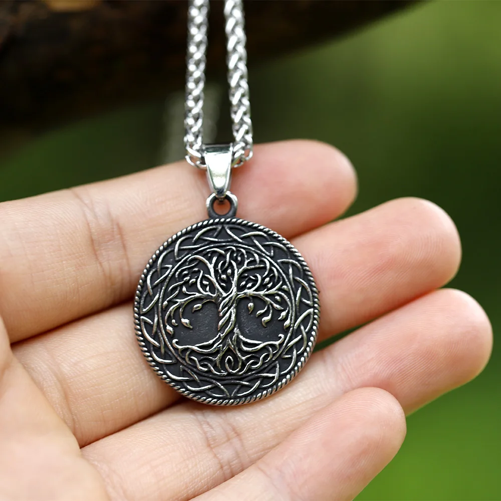 2022 NEW Men\'s 316L stainless steel fashion Tree of life Pendant Necklace for teens Vintage Jewelry Gift free shipping