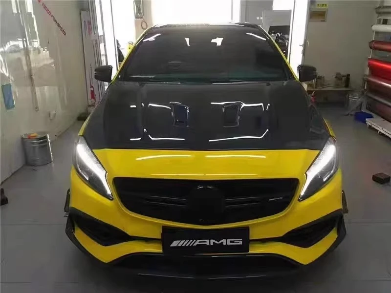 

Suitable for Benz A-Class W176 modified carbon fiber hood A45 modified open-hole engine head cover