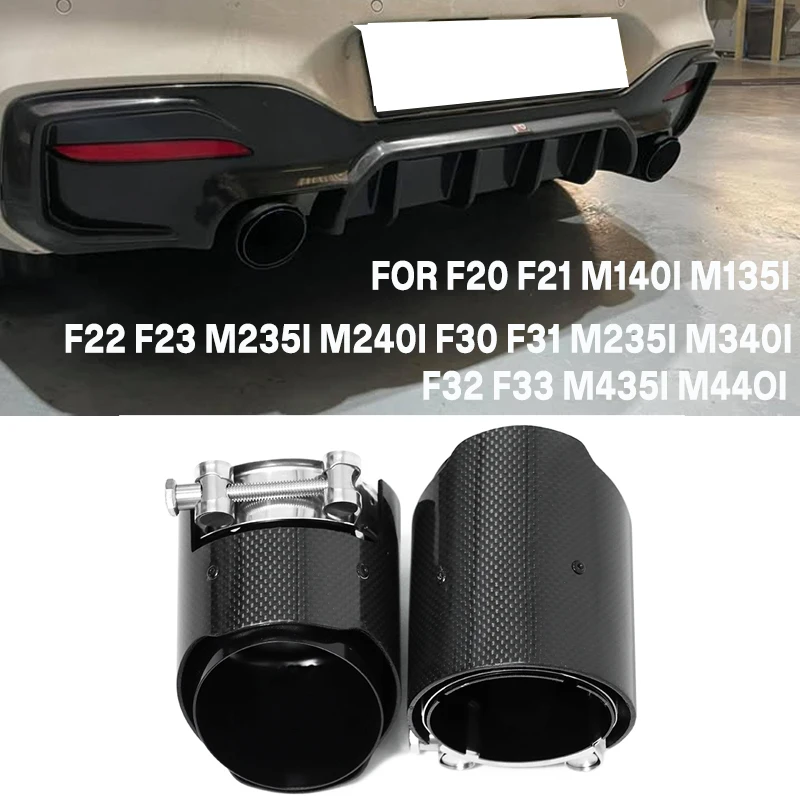 

2 шт. насадки на выхлопную трубу для BMW F30 F31 F22 F23 F20 M135i M235i M335i M340i, карбон, черные, без сварки, прямая установка