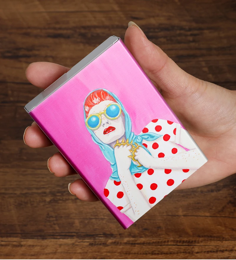 Klassische Animation Anime niedlich 89mm Rauch geschenk für Raucher Metall Medium Zigaretten etui Box benutzer definierte Logo Foto Farbdruck – Detail 5