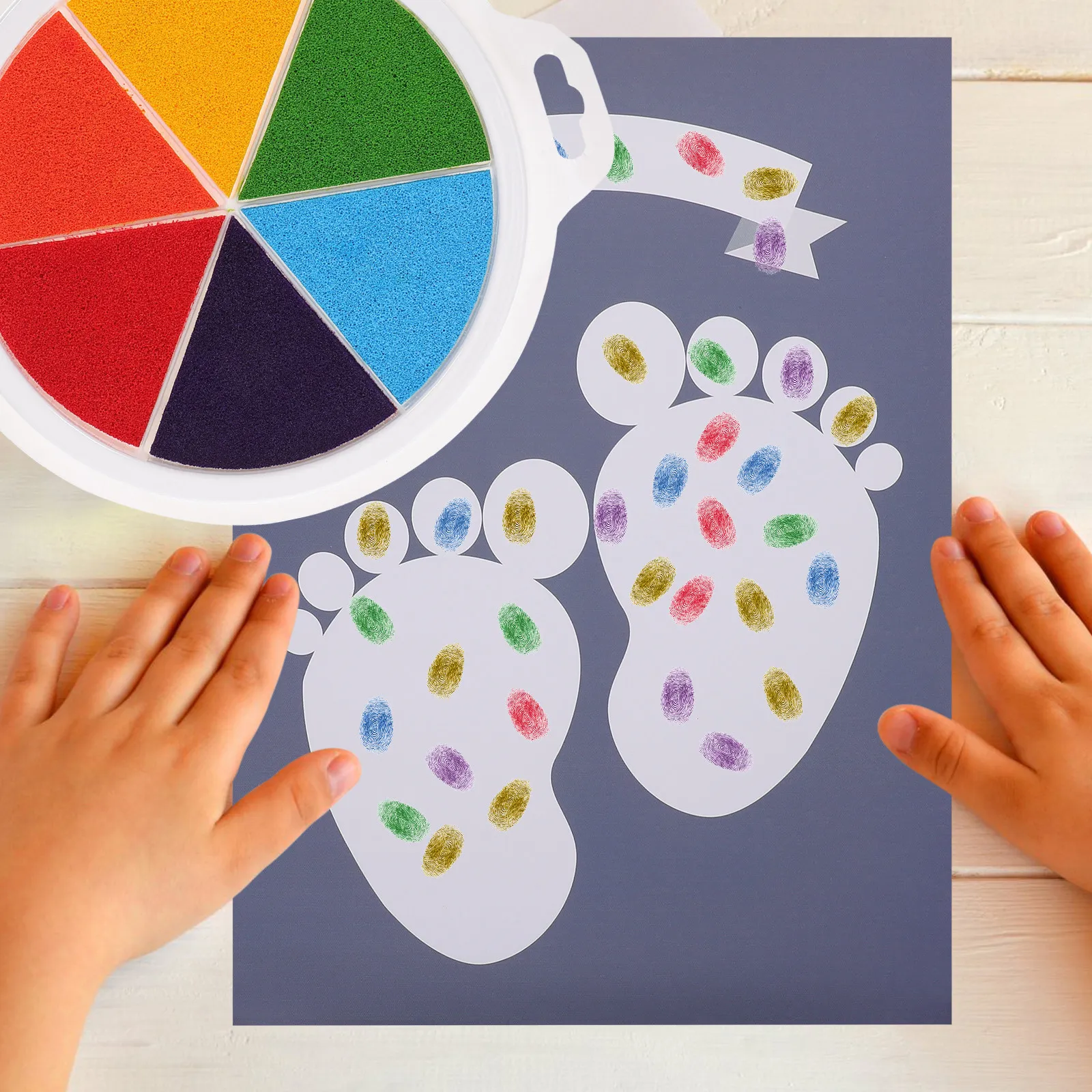 

1 шт. моющийся тампон для отпечатков пальцев для детей, водорастворимый, для творчества, набор для отпечатков рук, идеально подходит для декора стен, свадебного искусства, красный