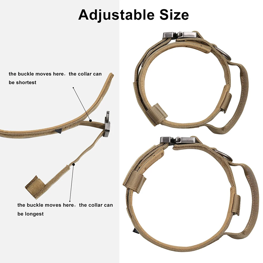 Adjustable Tactical Dog Collar Pet Collar Training Dog Collar with Heavy Duty Metal Buckle for Medium and Large Dogs Accessories view 5
