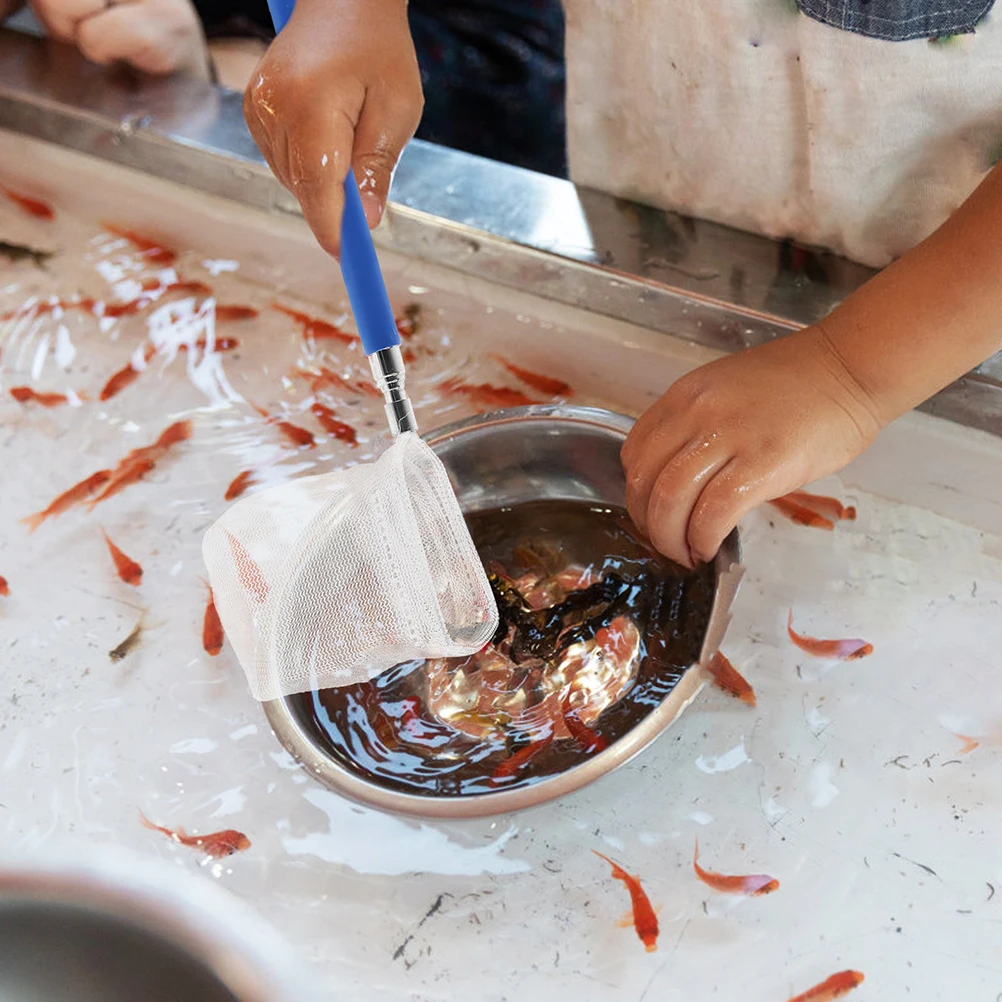 

2pcs Small Telescopic Shrimp Net Reusable Accessories Soft Delicate Fishing Aquarium Maintenance Extendable Handle Lightweight