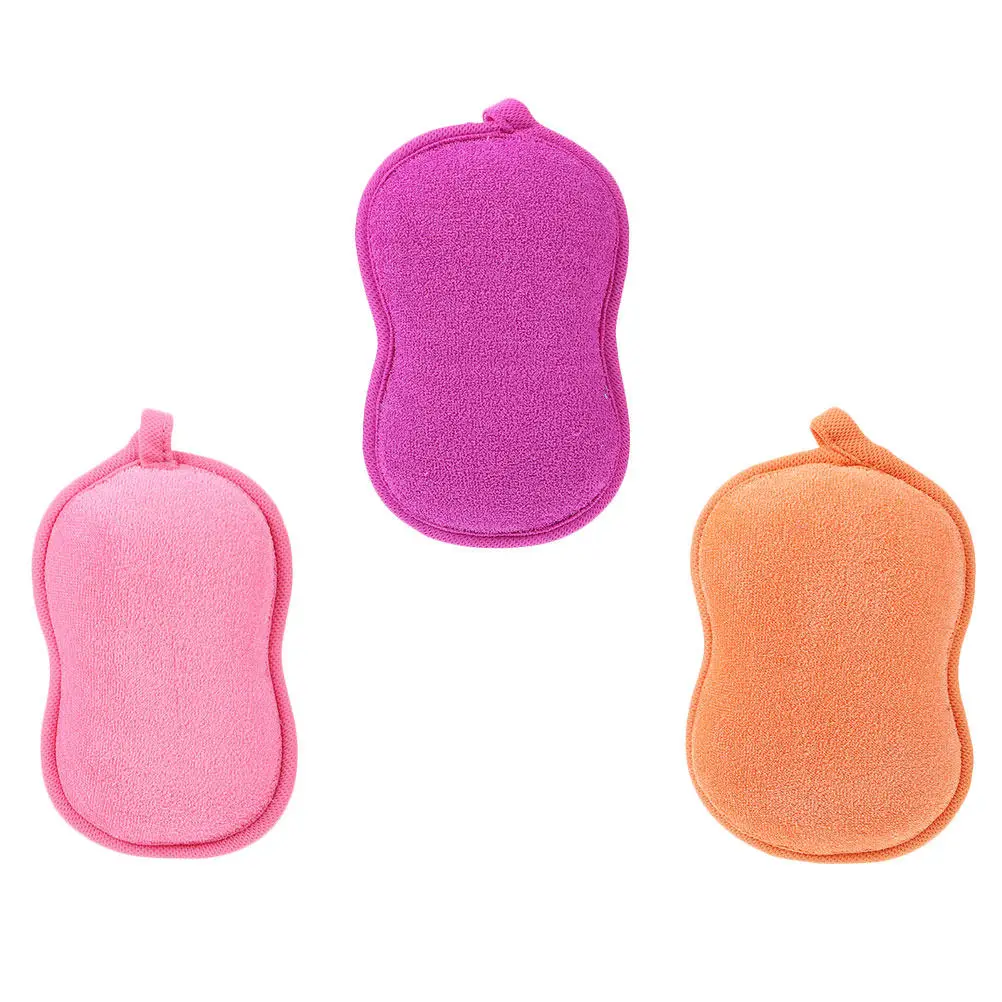 

3Pcs Shower Sponge Bath Exfoliator Soft Skin Massager for Itch Relief Circulation Boost Daily Body