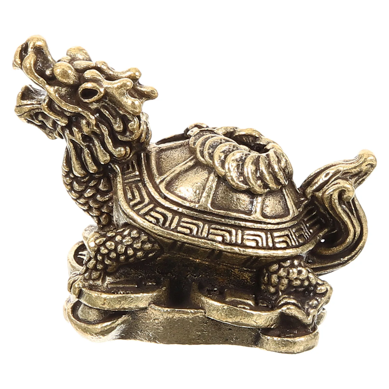 

Copper Dragon Turtle Statue Miniature Figurine Home Decor Craft Animal Decor Desktop nament Copper Money