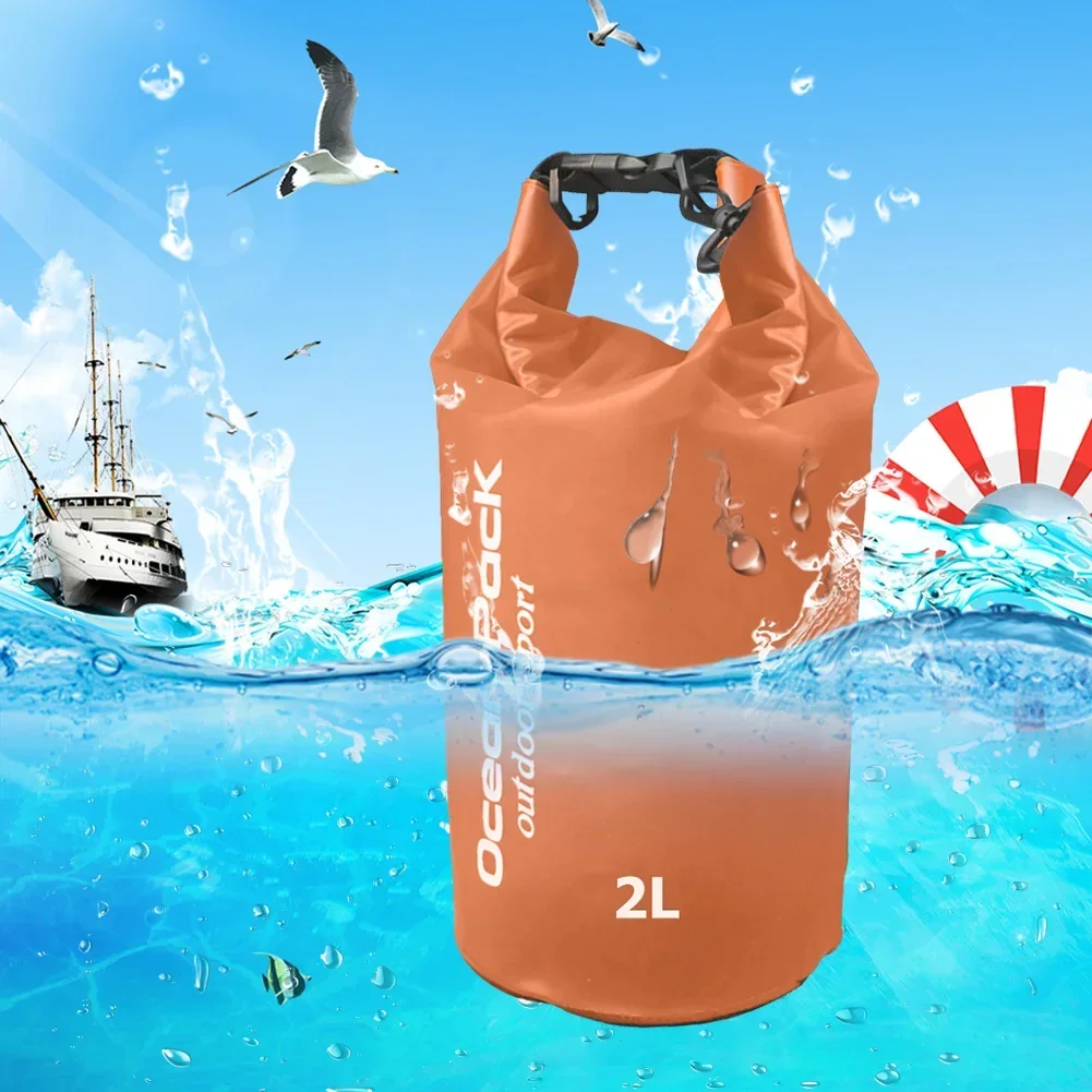 كيس جاف مقاوم للماء من كلوريد البولي فينيل ، كيس ماء عائم ، كيس تخزين للتخييم ، مناسب للقوارب ، صيد الأسماك ، التجديف ، السباحة ، 2 لتر ، 3 لتر ، 5 لتر ، 10 لتر