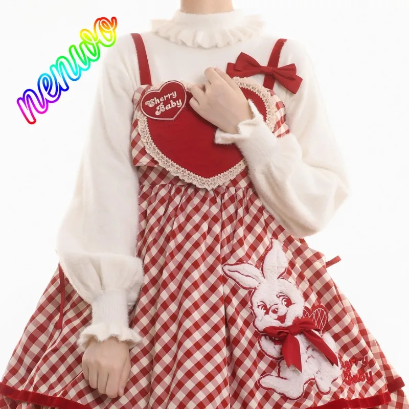 

Fashion Sweet Lolita Peter Pan Collar Sweater Women Korean Style Vintage Wear Knit Top Autumn and Winter Pullover Cute Clothe