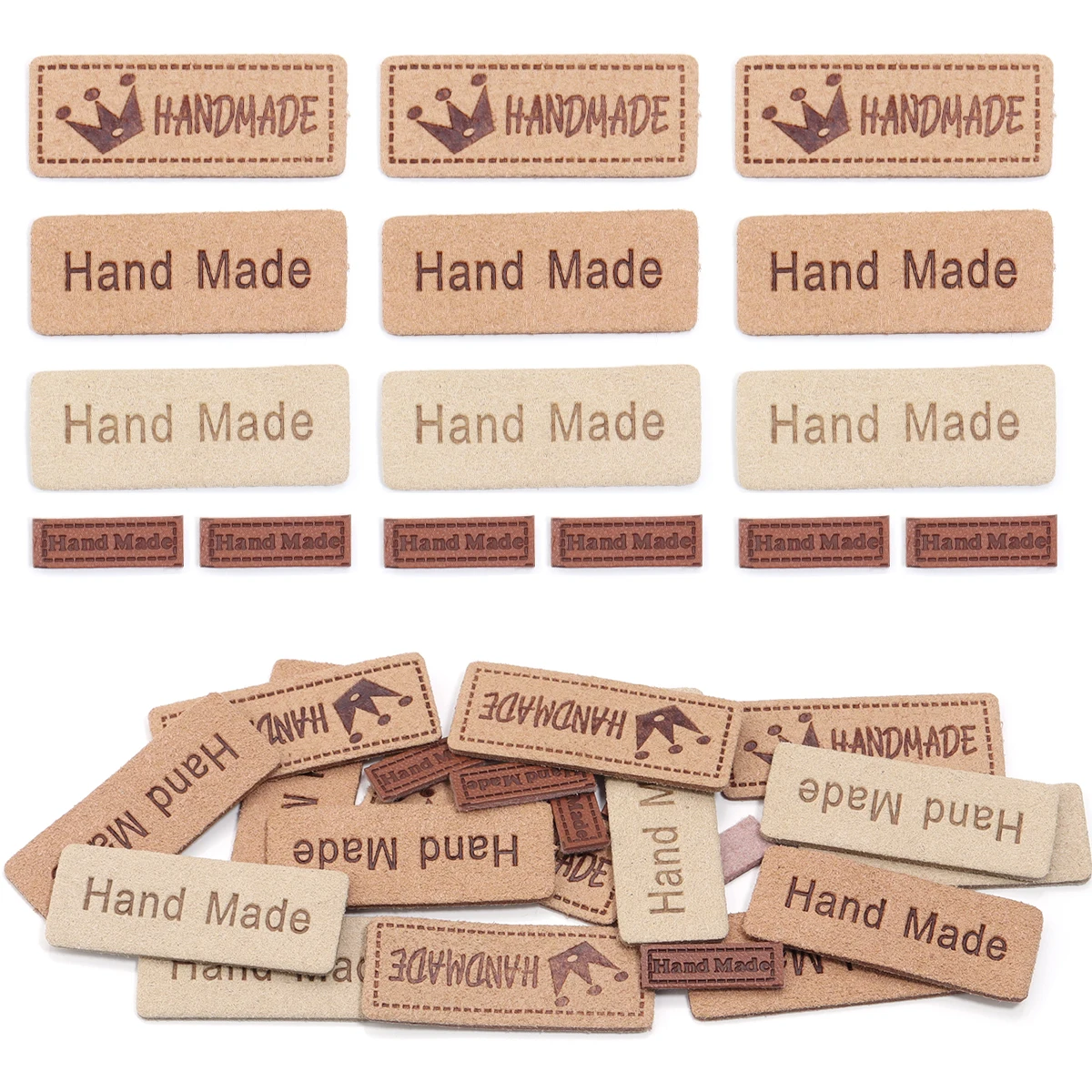 10 Stück handgemachtes Lederetikett Multi-Style Lederetikett für Kleidung Patch Tags Nähzubehör DIY Geschenk Kleidung Dekoration