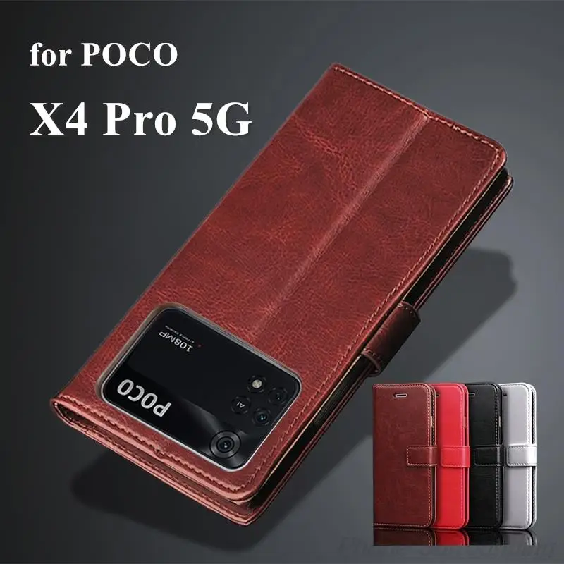 

Luxury Wallet case for POCOPHONE POCO X4 Pro 5G case Flip leather Phone cover Card Holder holster phone shell Fundas