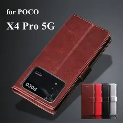 Luxury Wallet case for POCOPHONE POCO X4 Pro 5G case Flip leather Phone cover Card Holder holster phone shell Fundas