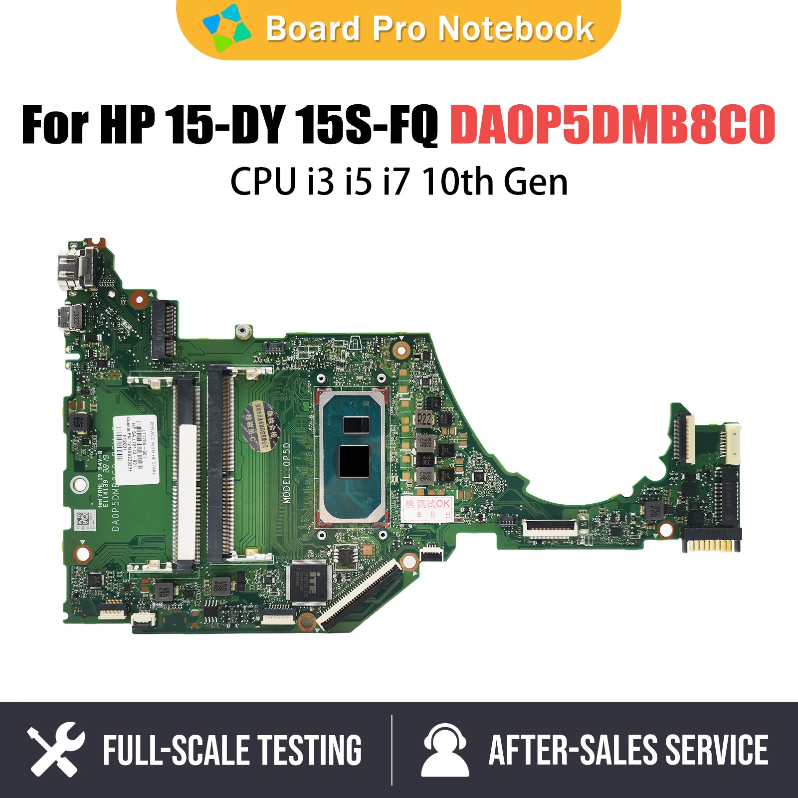 

DA0P5DMB8C0 Mainboard For HP 15-DY 15T-DY 15S-FQ Laptop Motherboard With CPU i3 i5 i7 10th Gen L71755-601 L71755-001 L71757-001