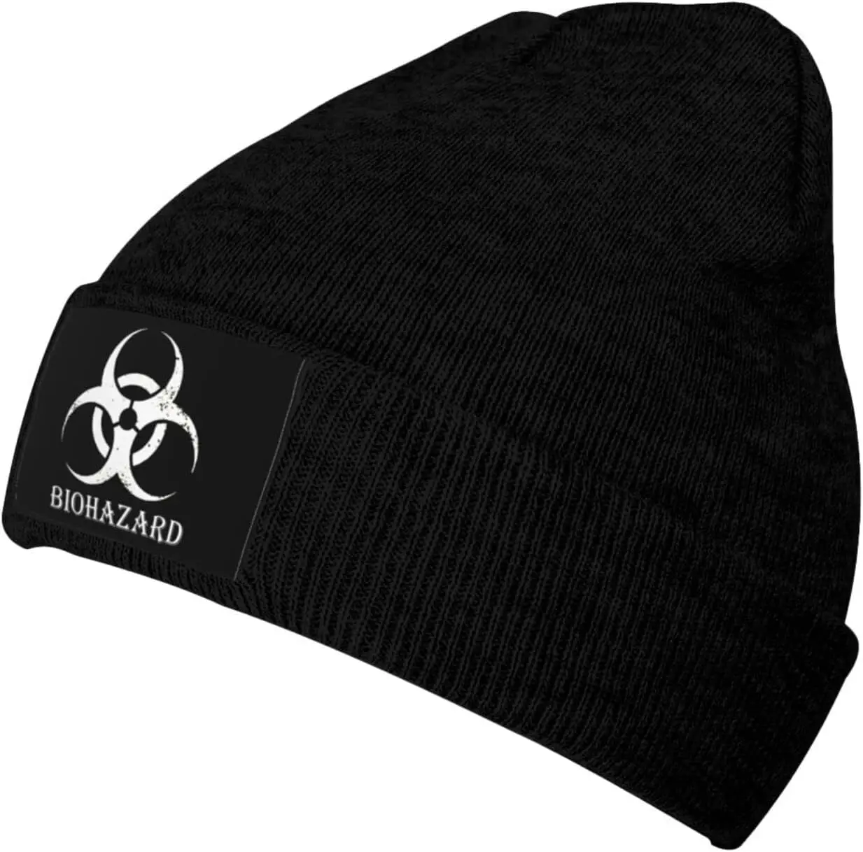 Biohazard Warning Unisex Four Seasons Knitted Hat Winter Warm Hats Hats for Men Women One Size Black