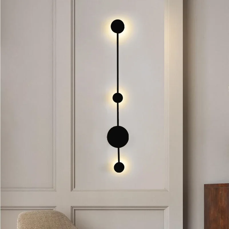 Skandynawska minimalistyczna linia LEDWall lampa osobowość salon pokoju tło długa taśma ściany z Art Deco lampka nocna do sypialni Luste