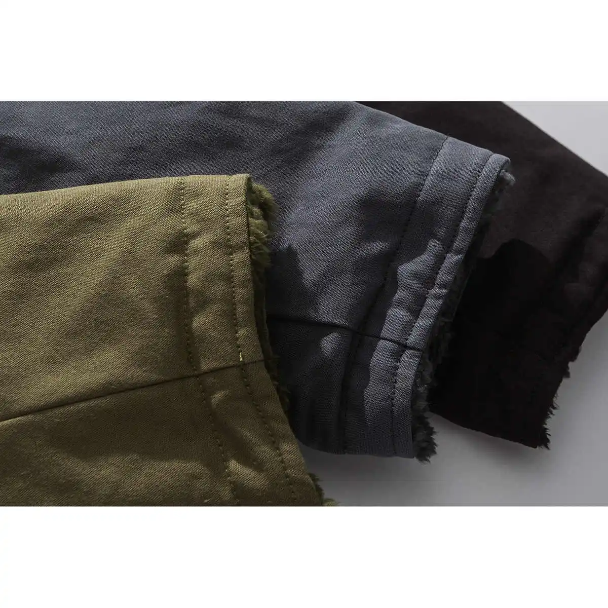 Japanese Retro Vintage Double-sided Thick Coral Parkas Medium Long Stand Up Collar Cotton Jacket