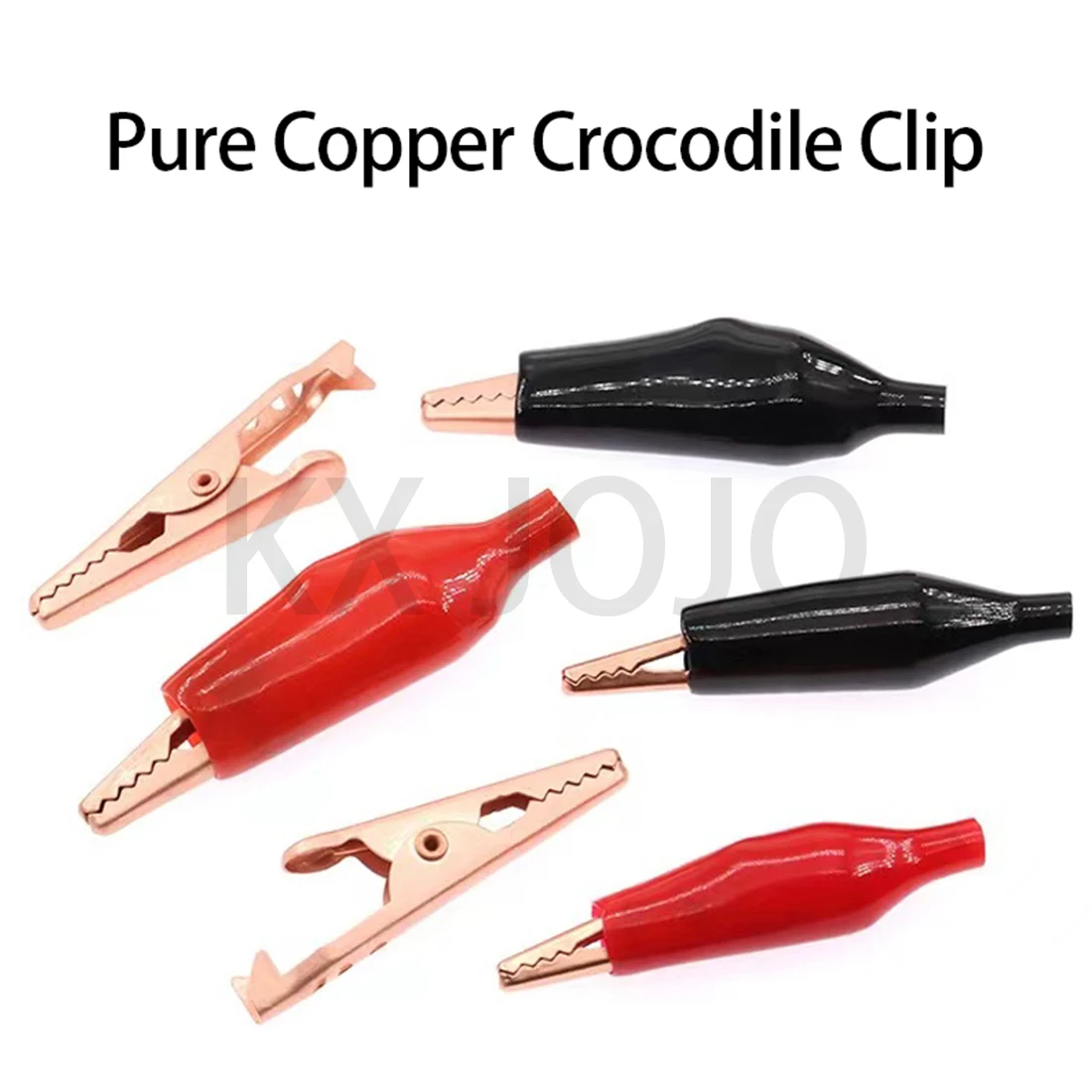 Pure Copper Crocodile Electric Test Clamp Power Sheath Red/Black Large/Medium/Small 10PCS