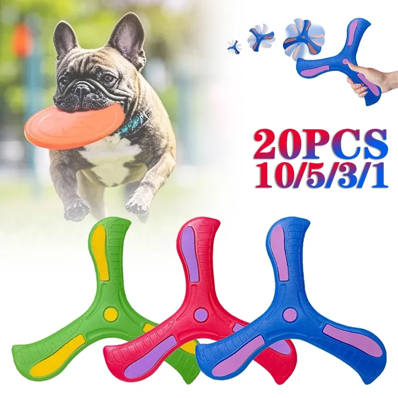 1-20 piezas de juguetes de disco para perros y mascotas, juguetes triangulares para exteriores, Boomerang, disco volador, familia, entretenimiento interactivo para mascotas, juegos deportivos