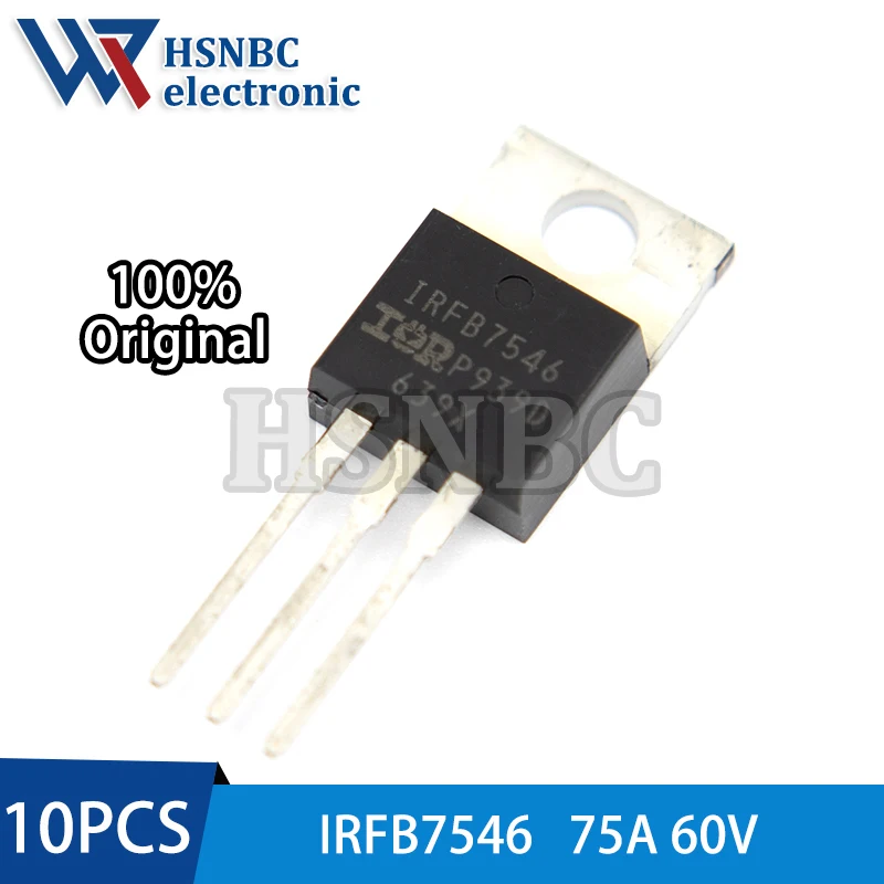 

10PCS IRFB7546 IRFB7546PBF TO-220 75A 60V N-channel Power MOSFET Transistor 100% New Original