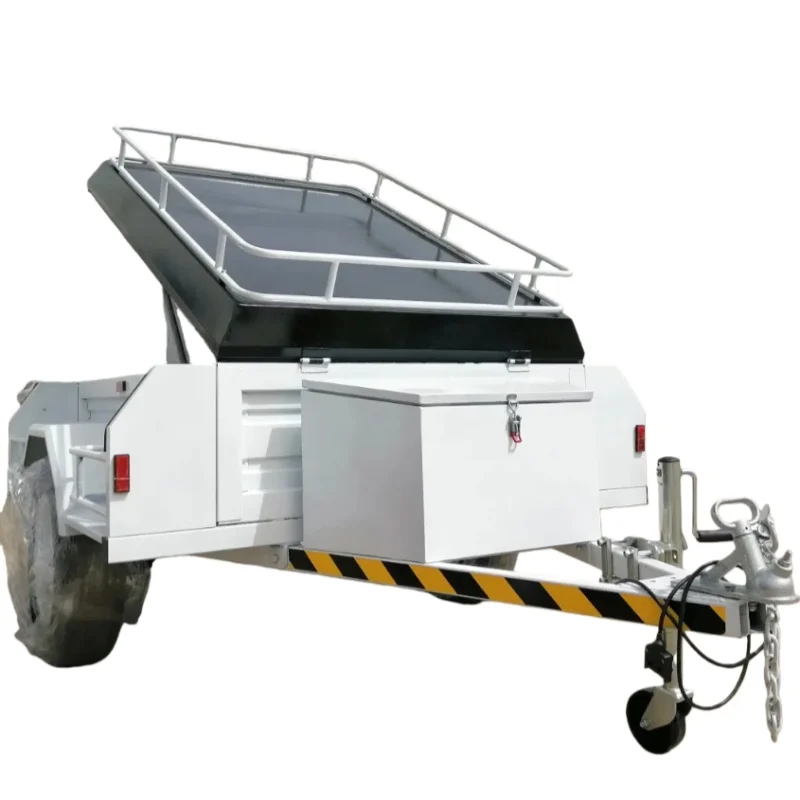 

Luxury 4x4 Off Road Pickup Camper Travel Trailer with Roof Tent Overland Camping Storage Box Equipment
