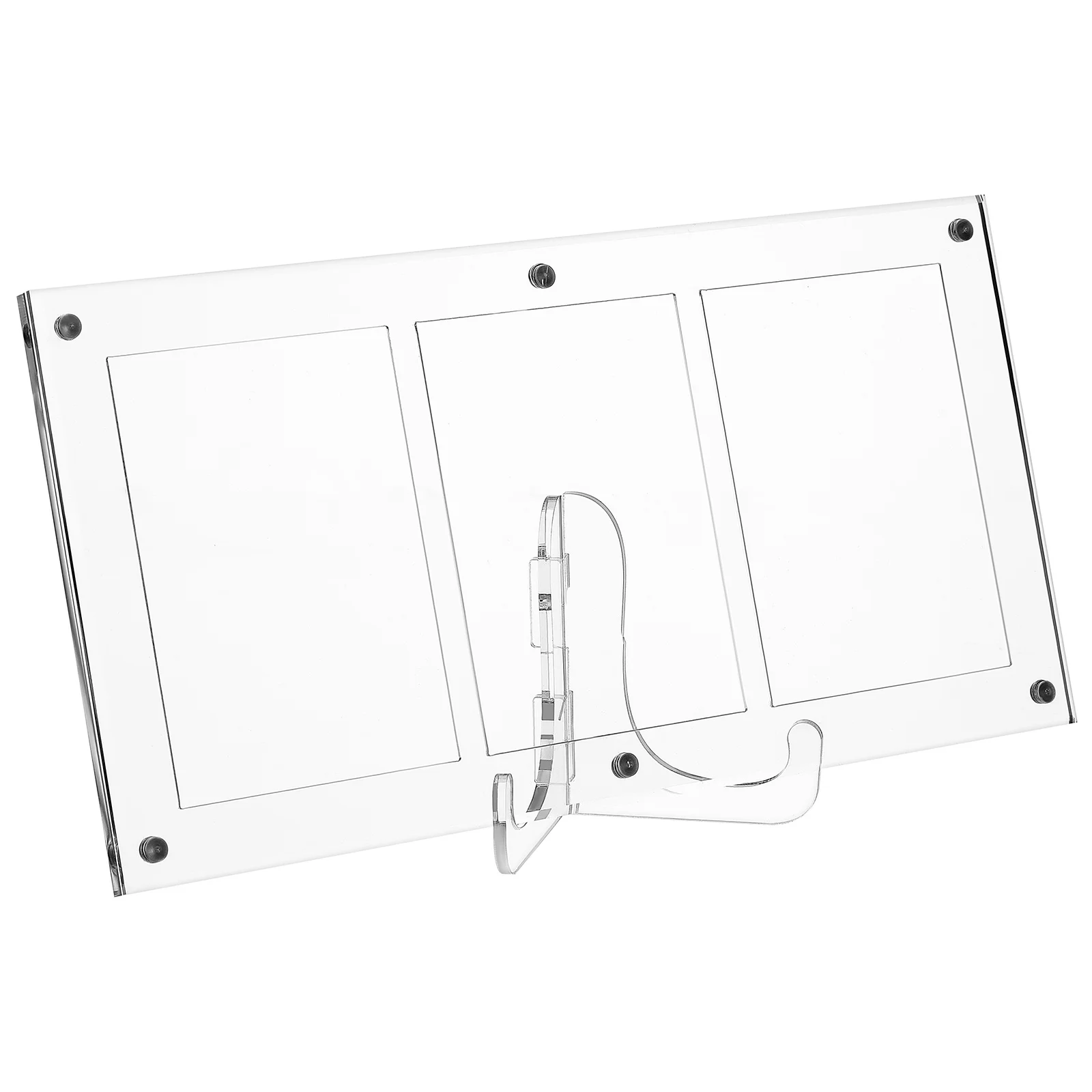 Acrylic Brick Clear Display Stand Card Picture Holder Easel Baseball Plaque Stands for