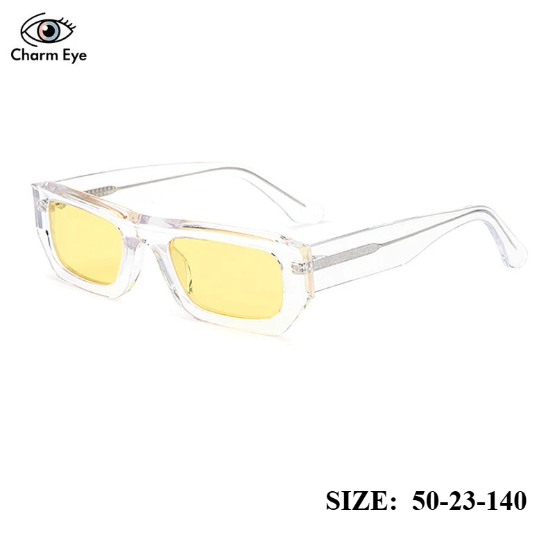

2026 New Sunglasses for Women with Transparent Yellow Lenses Fashion Retro Street Photography UV Resistant Acetate Sun Glasses