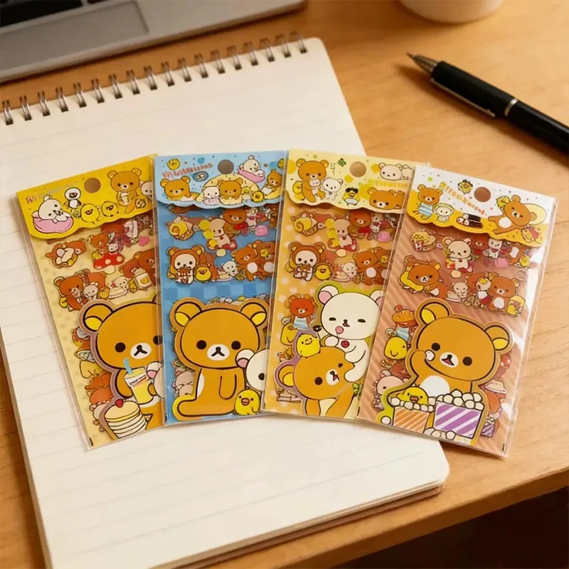 

Japanese Style Cartoon Rilakkuma Guka Stickers Cute Little Bear Reward Sticker Girl Diy Scrapbook Phone Case Decoration Toy Gift
