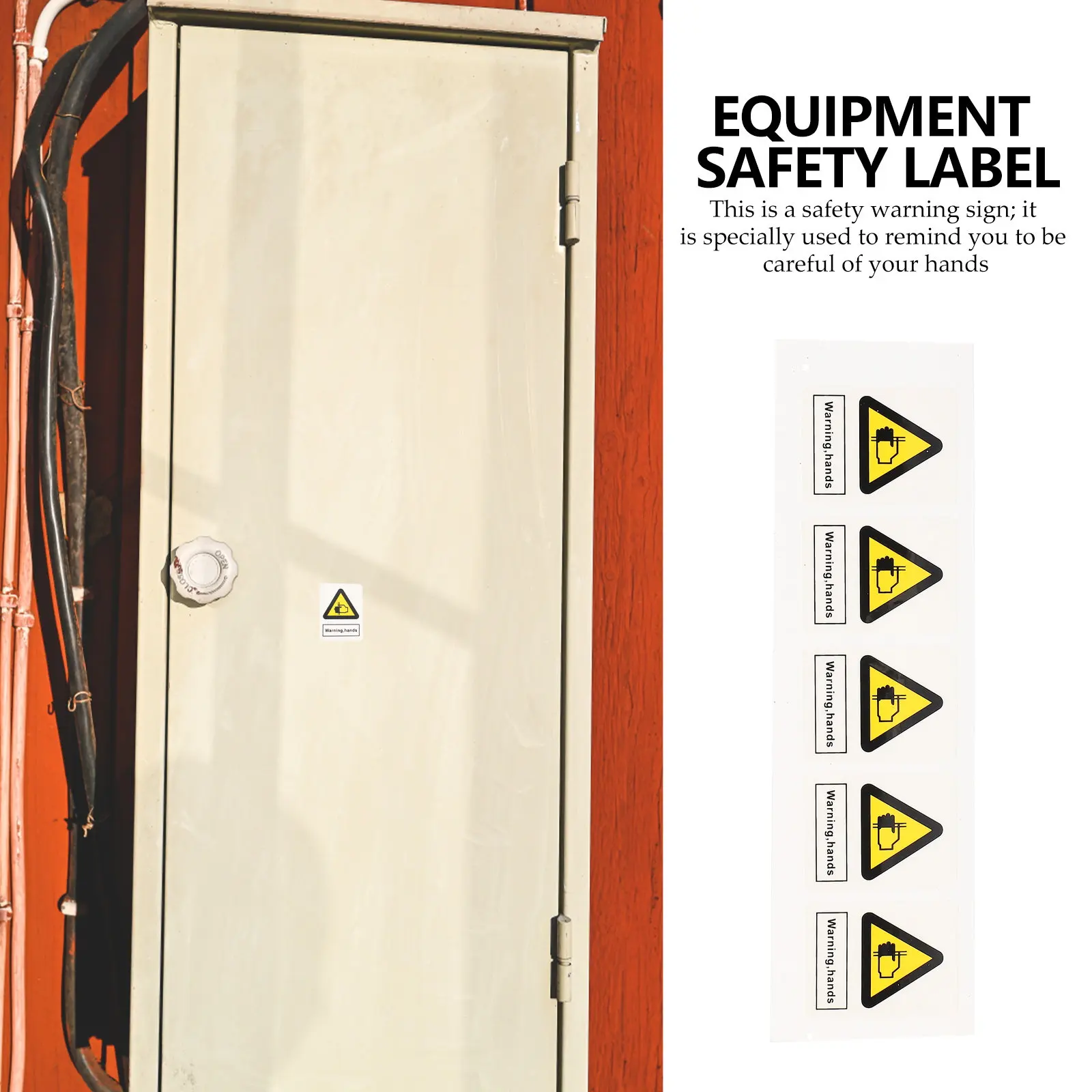 10Pcs Warning Hands Pinching Sticker High Visibility Reflective Safety Warning Sticker for Machinery Equipment Caution Sign