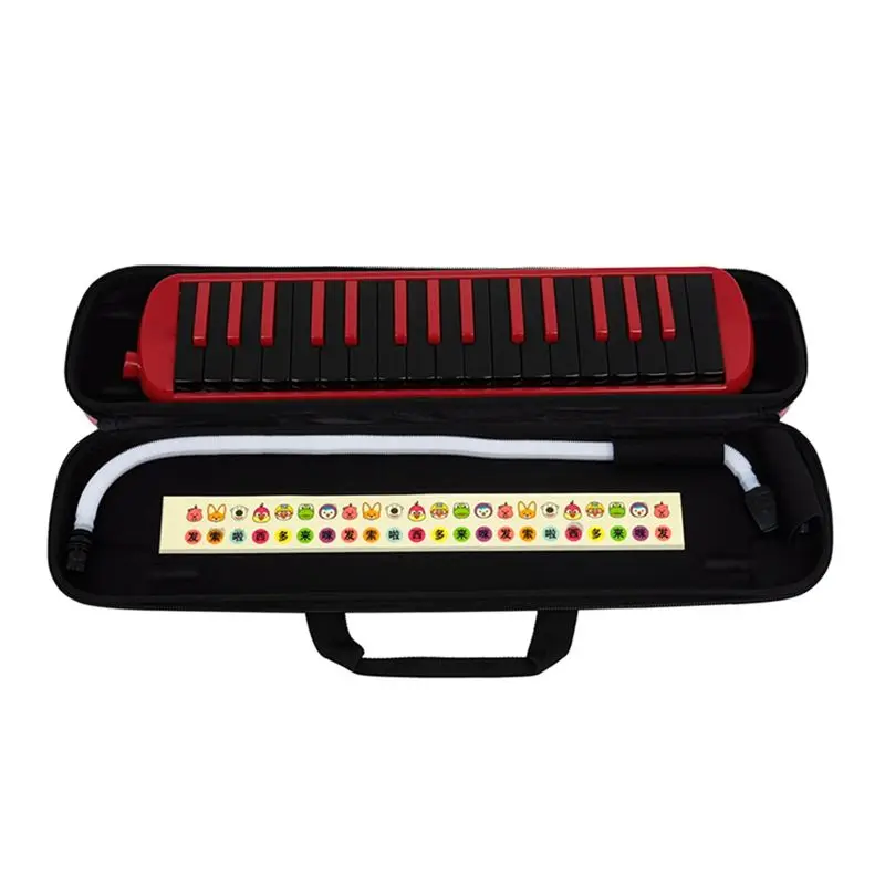 AEF5-1Set 32-Key Play Harmonica EVA Piano Bag Piano Box Beginner Adult Teaching Musical Instrument ABS+Brass Soundboard