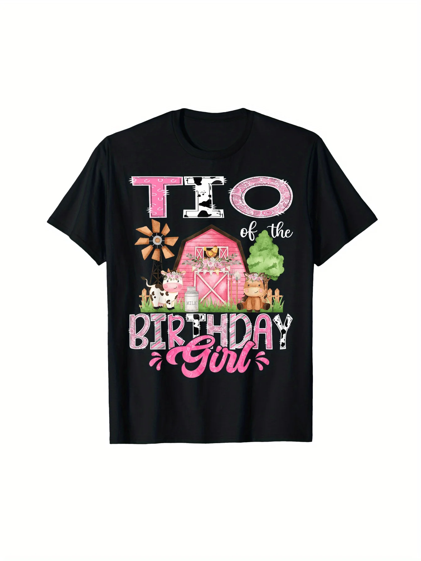 

Top Pick 1St Birthday Girl Pink Cow Farm Graphic T-Shirt~On ~