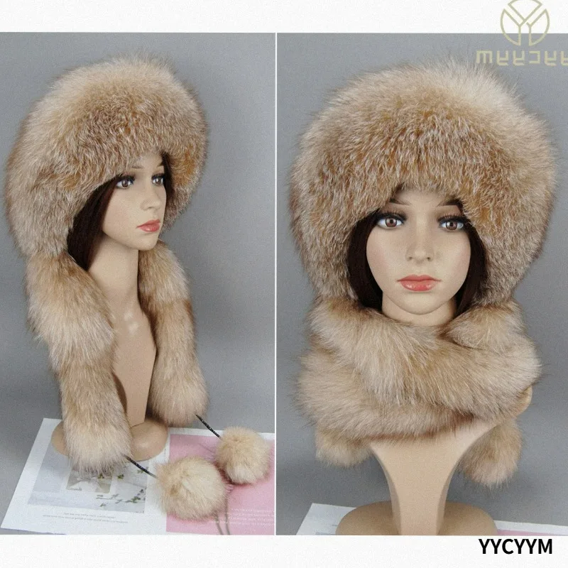 women-winter-ushanka-hats-bomber-russian-woman-fluffy-trapper-natural-fox-fur-warm-round-ladies-fur-hat-scarf-set