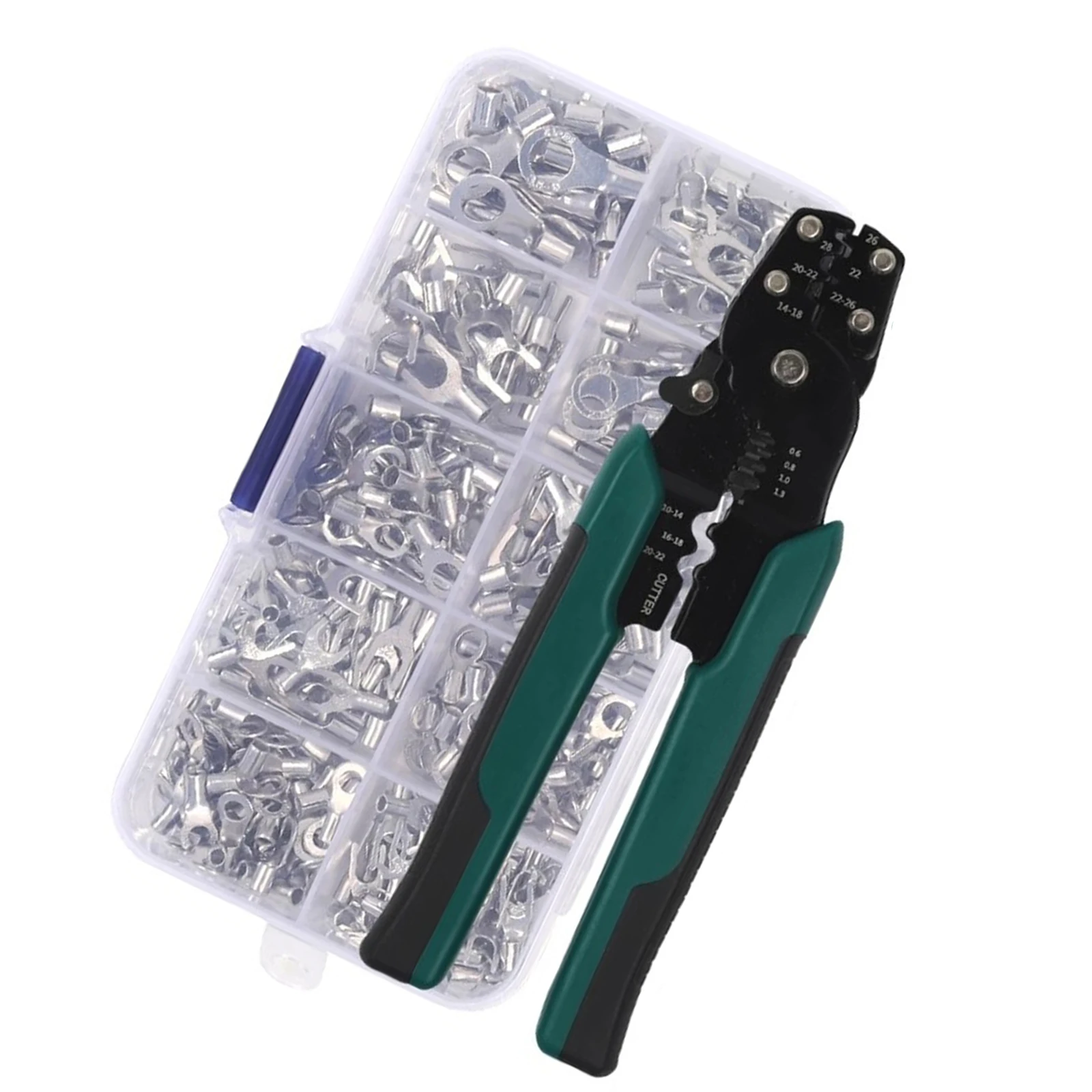 320pcs Crimp Terminal Kit with Electrical Connector U/O Splicing Termination 2.8/4.8/6.3mm Wire Connector Cable Termination Plie