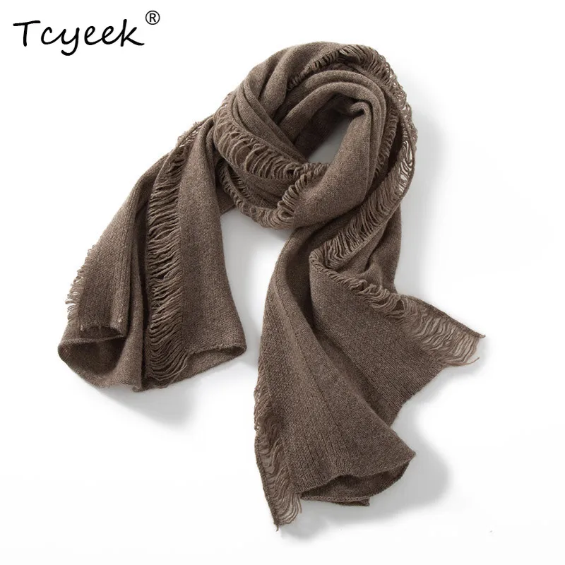 

Tcyeek, 35% Cashmere 65% Wool Elegant Scarf, Women Thick Tassels, Soft Fashion Warm Scarf, 2024 Autumn Winter Gift A48761QC