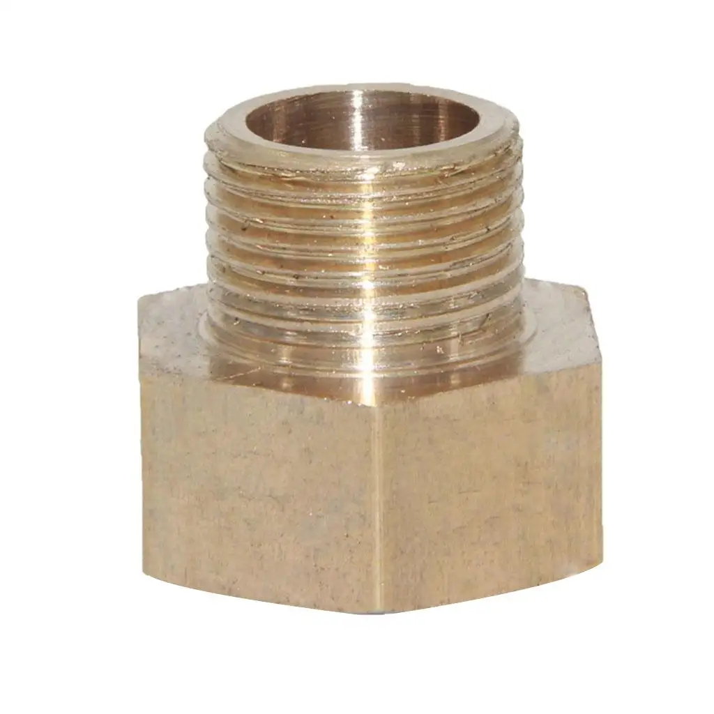 1/2-3/8 Inch Brass Barbed Double End Hose Pipe Fitting Threaded Connector 1