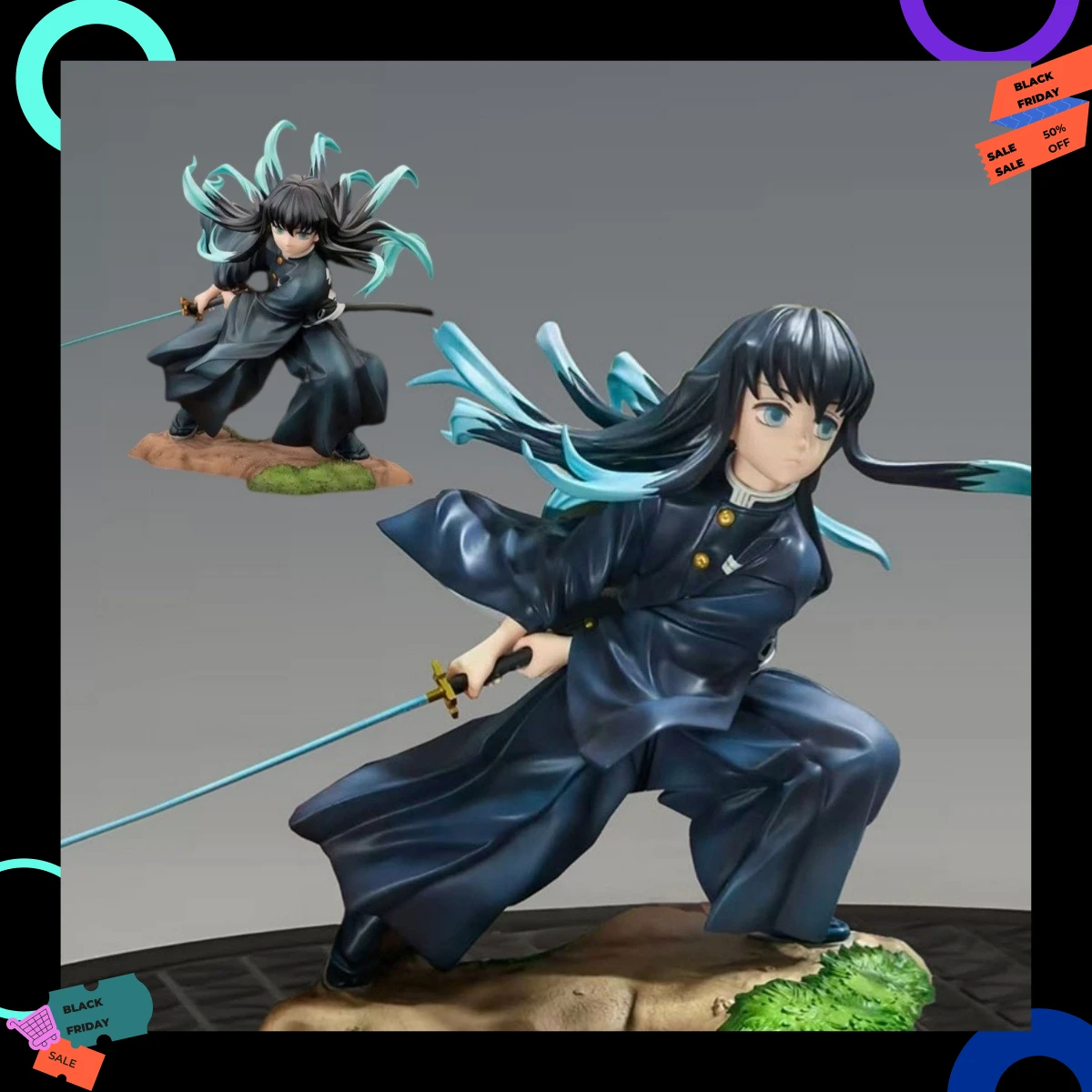 18cm Demon Slayer Anime PVC GK Demon Slayer Blade Xia Pillar Time Transparent No Ichiro Handheld Doll Model Collection
