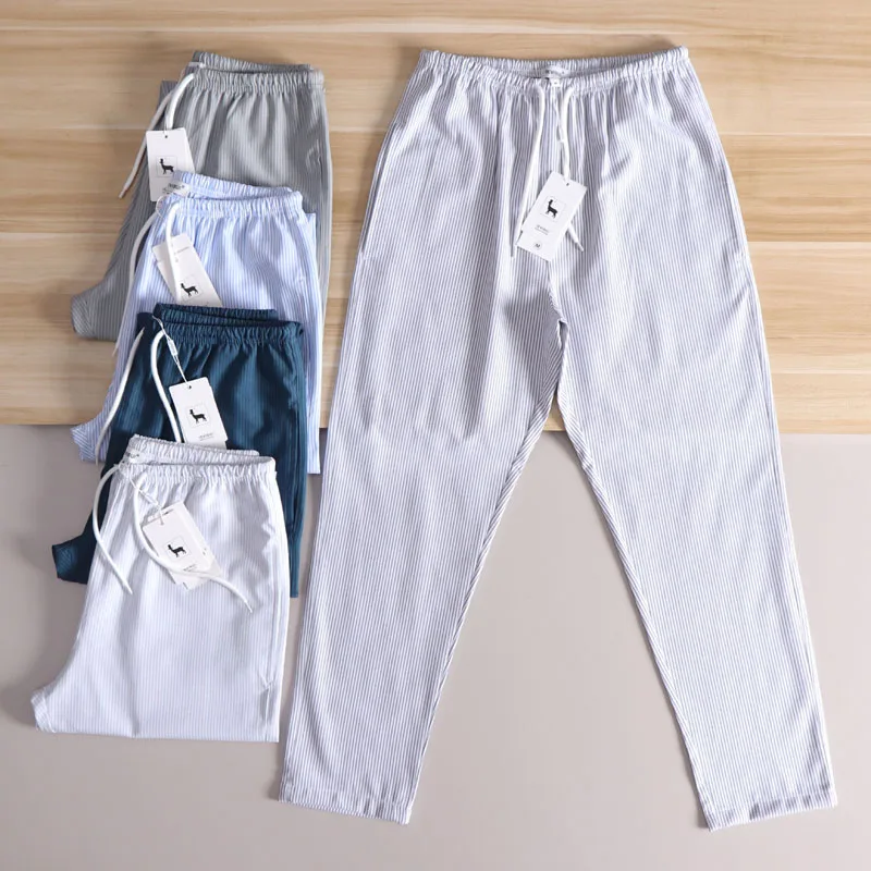 

Новое весеннее поступление, мужские и женские повседневные брюки для пар с дышащей талией, прямые брюки, домашняя одежда, длинные брюки в полоску